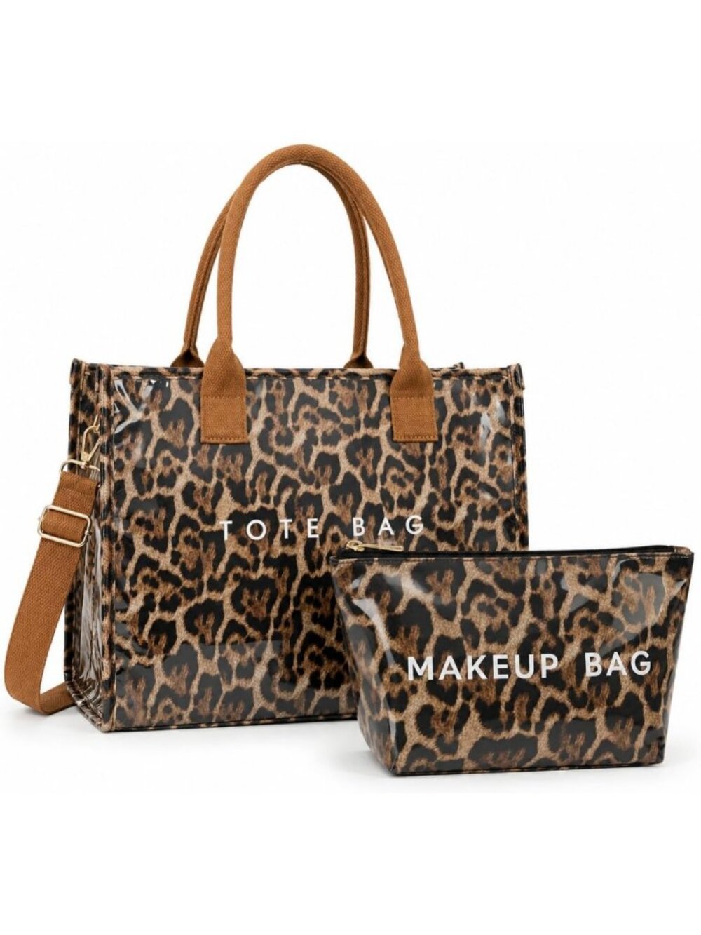 Stylish PVC Tote Bag for Women | Large Letter Print Hobo Shoulder Bag for Work